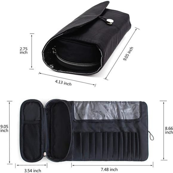 Portable Makeup Brush Bag Makeup Brush Case Organier for Travel,Hold 20+ Brushes - Picture 4 of 6